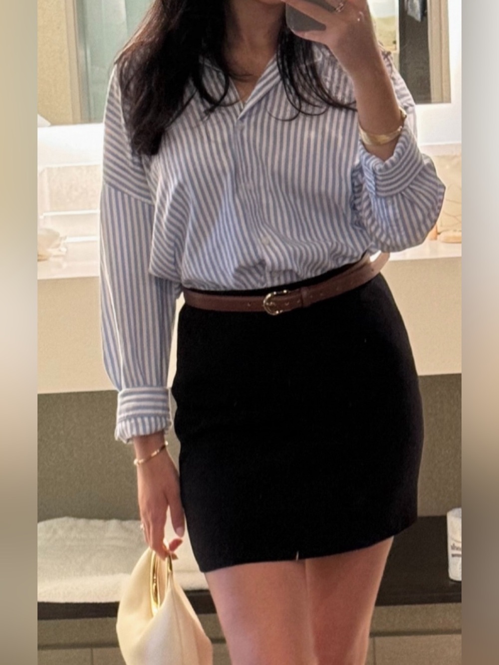 Mango Black mini skirt